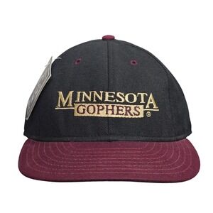 Minnesota Gophers Hat Vintage 90s Deadstock Black Maroon Made in USA Classic Cap